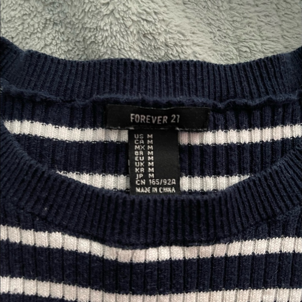 forever 21 form fitting striped shirt